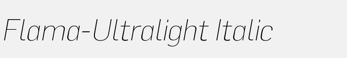 Flama-Ultralight Italic